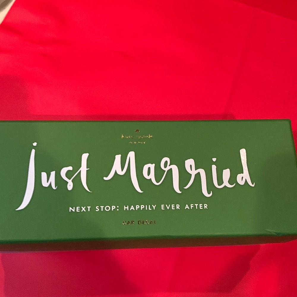 Kate Spade “Just Married. Next Stop - Happily Ever After” car window decal